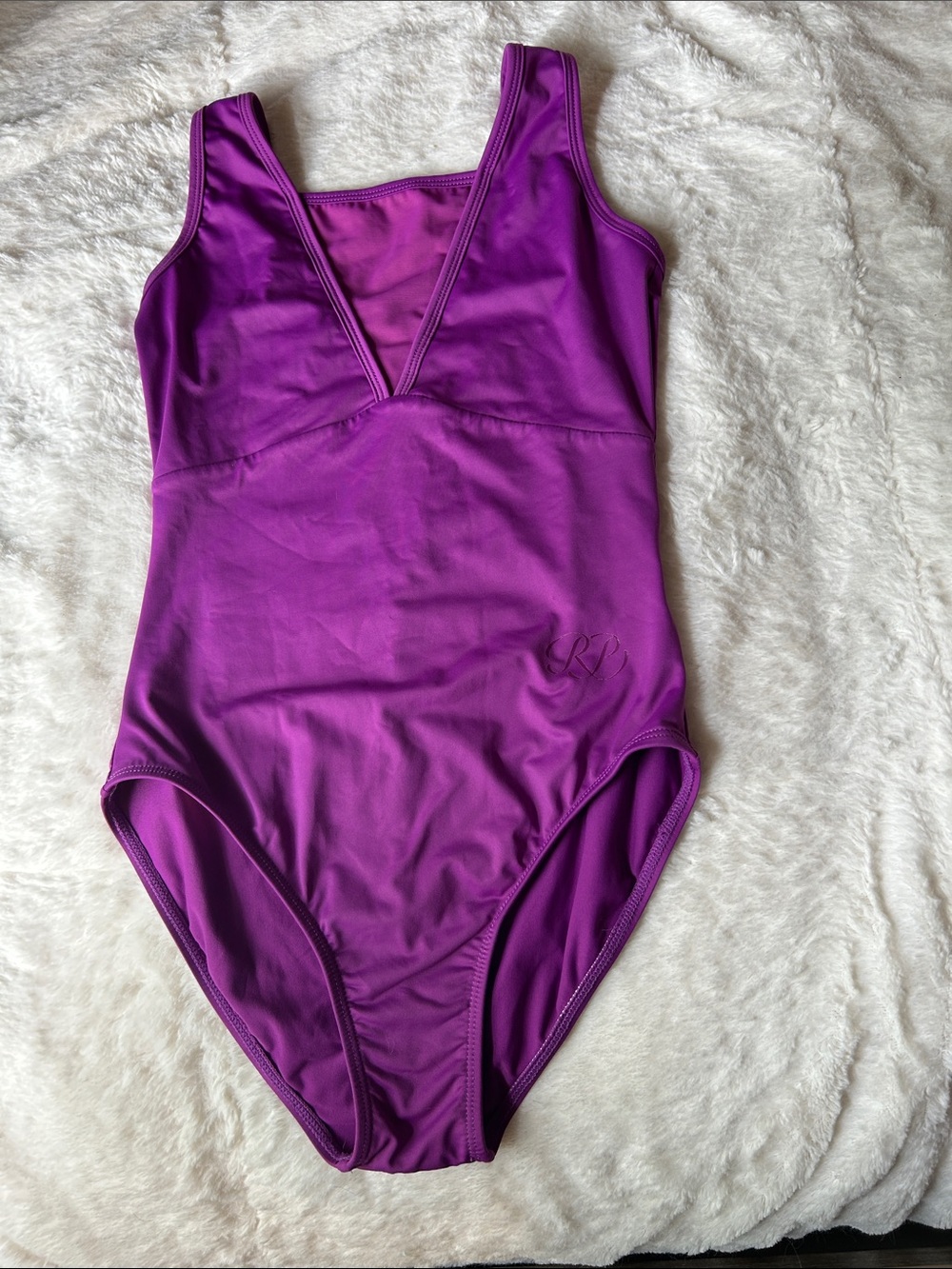 Russian pointe Purple V-Neck One-Piece Leo